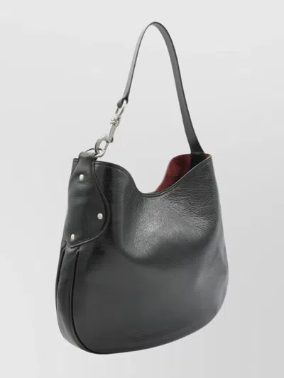 Mulberry Textured Shoulder Bag Metal Hardware In Black