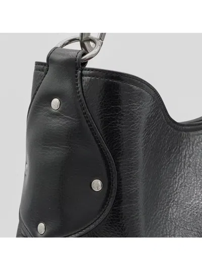 Mulberry Textured Shoulder Bag Metal Hardware In Black