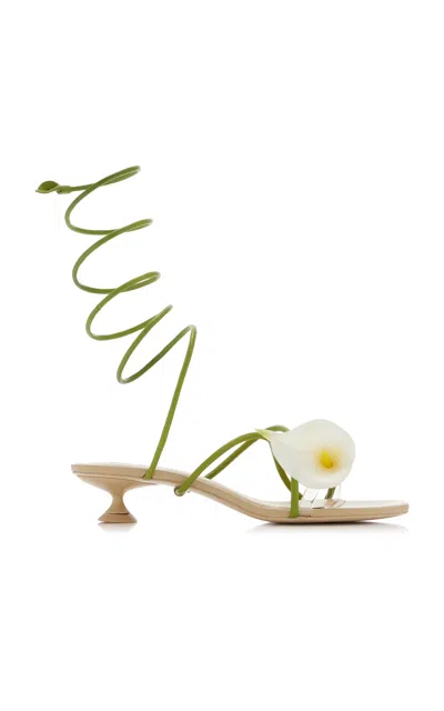 Cult Gaia Claire Leather Sandals In Multi