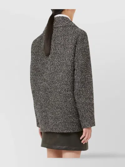 Sportmax Olaf Double Breast Wool Blend Short Coat In Gray