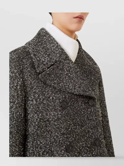 Sportmax Olaf Double Breast Wool Blend Short Coat In Gray