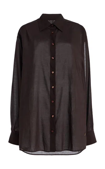 Éterne Lucien Cotton Shirt In Brown