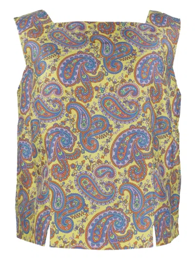 Etro Vintage Paisley-print Jumpsuit In Yellow