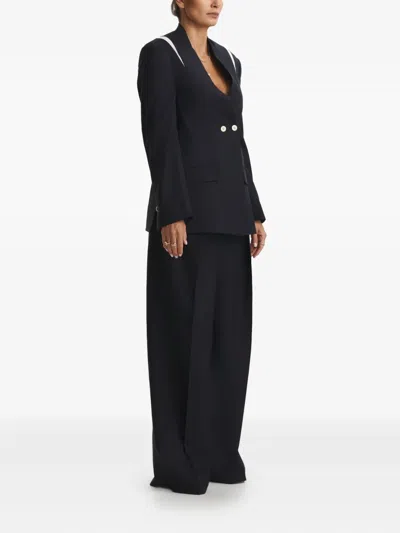 Cuanna Double-breasted Fitted Jacket In Blue