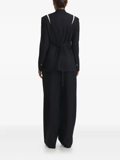 Cuanna Double-breasted Fitted Jacket In Blue