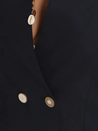 Cuanna Double-breasted Fitted Jacket In Blue