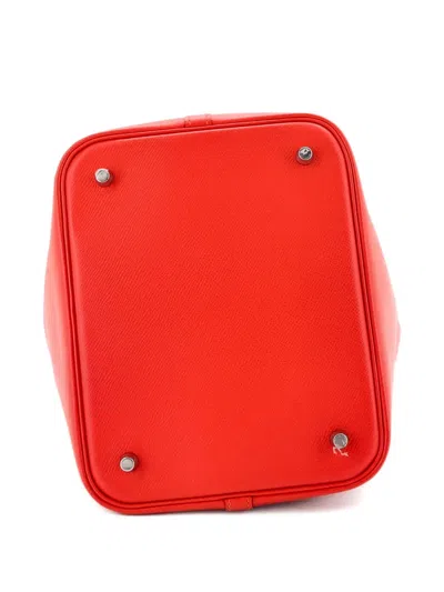 Pre-owned Hermes Picotin Lock Bag Tressage Epsom Mm Tote Bag In Red