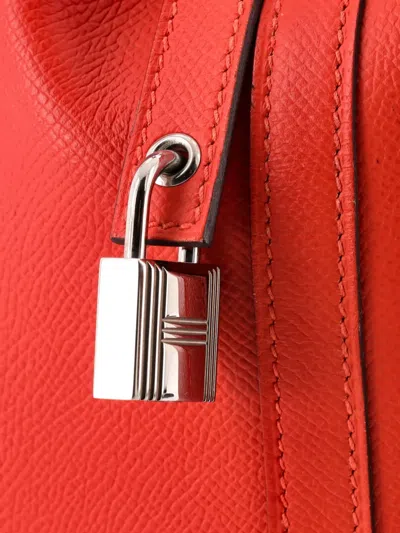 Pre-owned Hermes Picotin Lock Bag Tressage Epsom Mm Tote Bag In Red