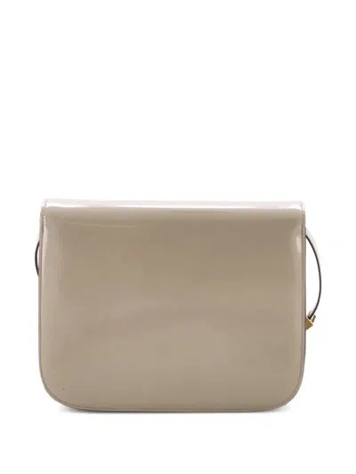 Pre-owned Celine Classic Box Bag Spazzolato Calfskin Medium Crossbody Bag In Neutral