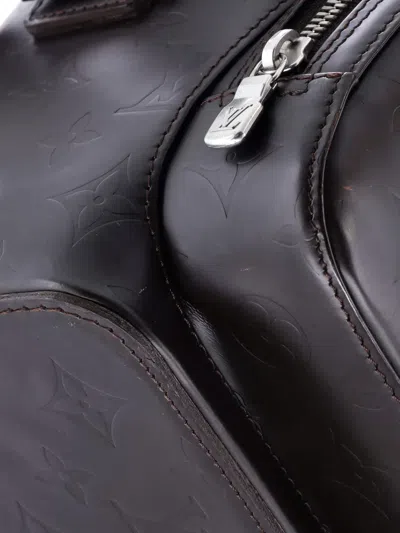 Pre-owned Louis Vuitton Charly Camera Bag Monogram Glace Leather Crossbody Bag In Brown