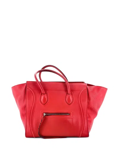 Pre-owned Celine Phantom Bag Grainy Leather Medium Tote Bag In Red