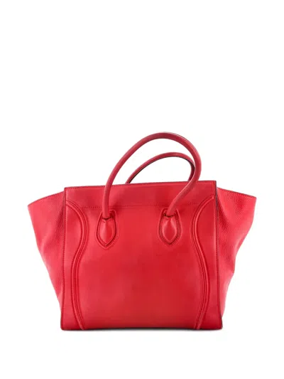 Pre-owned Celine Phantom Bag Grainy Leather Medium Tote Bag In Red