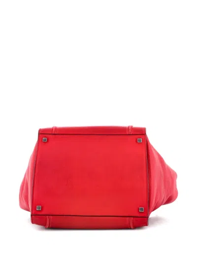 Pre-owned Celine Phantom Bag Grainy Leather Medium Tote Bag In Red