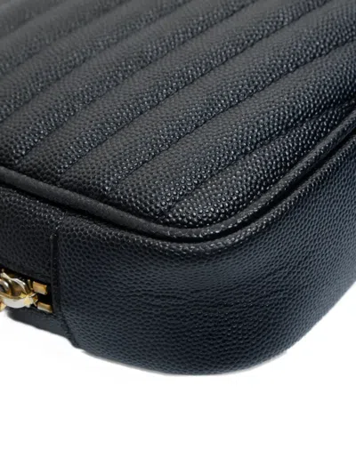 Pre-owned Saint Laurent 2020s Mini Lou Cassandre Tassel Shoulder Bag In Black