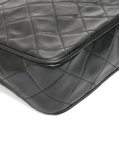 Pre-owned Chanel 1986-1988 Diamond Stitch Tassel Shoulder Bag In Black