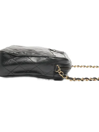 Pre-owned Chanel 1986-1988 Diamond Stitch Tassel Shoulder Bag In Black