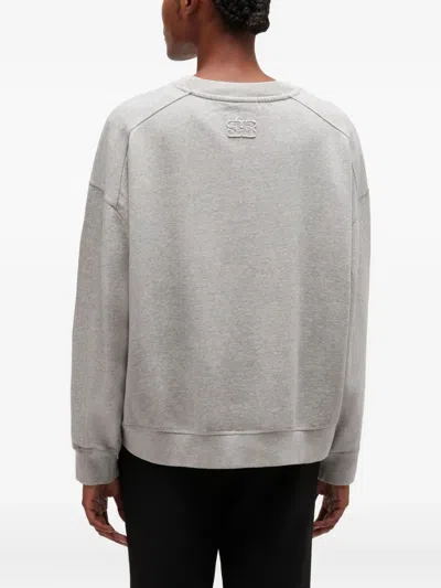 Ganni Logo Sweatshirt In Gray