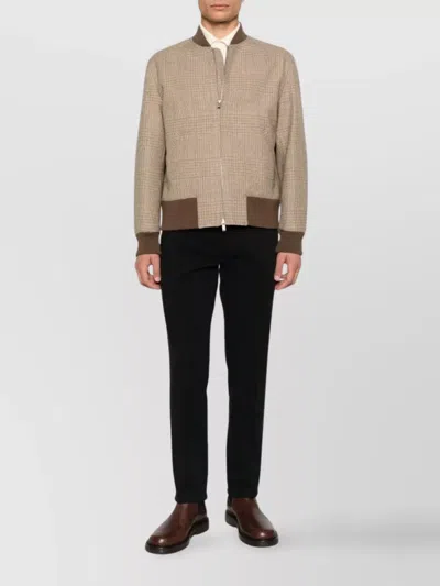 Lardini Virgin-wool Bomber Jacket In Neutral