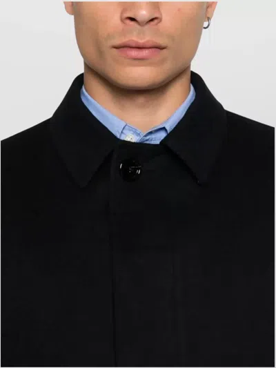 Lardini Cashmere Outerwear Coat With Classic Collar In Black