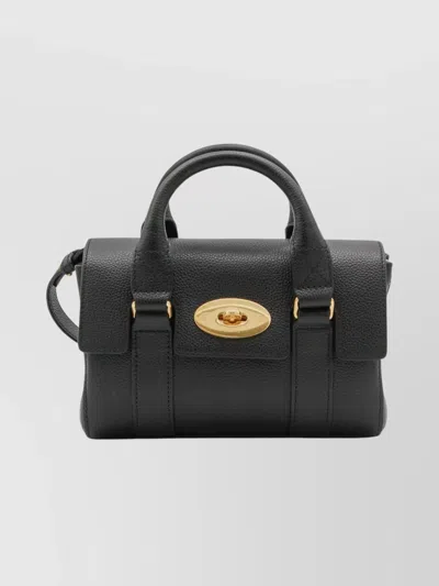 Mulberry Structured Leather Cross-body Bag Top Handle In Black
