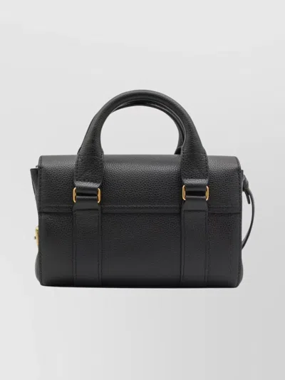 Mulberry Structured Leather Cross-body Bag Top Handle In Black
