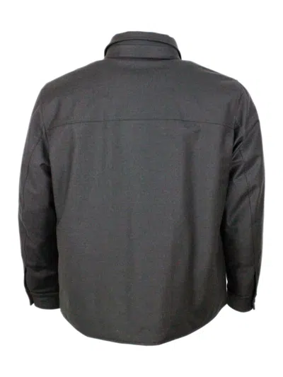 Moorer Brown Duino Down Jacket With Buttons Closure In Brown