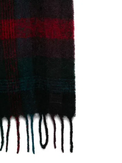 Paul Smith Fringed Check Scarf In Multi