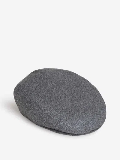 Muhlbauer James Herringbone-pattern Beret In Gray