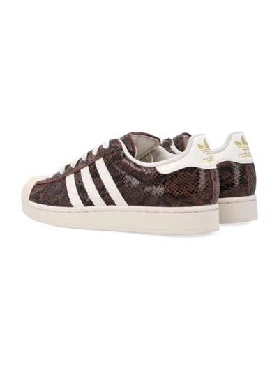 Adidas Originals Womens Snake Print Preloved Bro Superstar Ii Leather Trainers In Brown