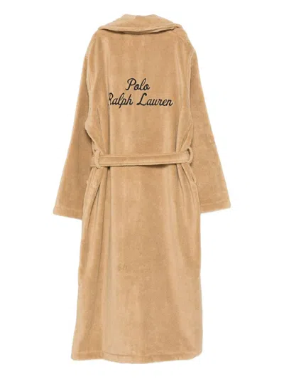 Polo Ralph Lauren Logo-embroidered Belted Bath Robe In Yellow