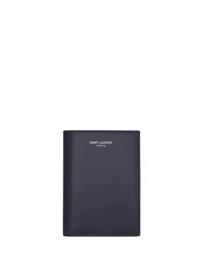 Saint Laurent Bi-fold Wallet And Cardholder Accessory In Blue