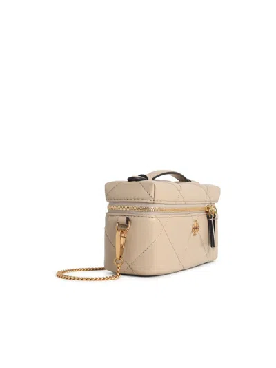 Tory Burch Kira Quilted Logo-detail Tote Bag In Brown