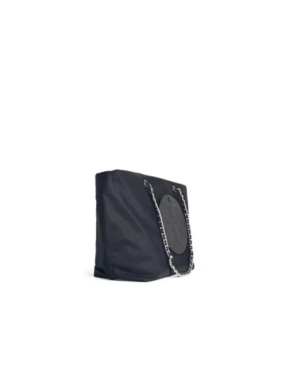 Tory Burch Large 'shopping Ella' Bag With Black Nylon Chain In Black