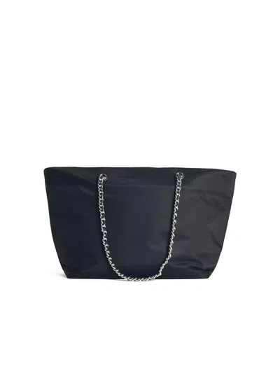 Tory Burch Large 'shopping Ella' Bag With Black Nylon Chain In Black