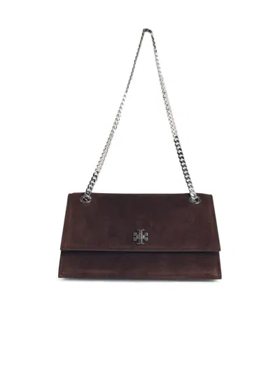 Tory Burch Medium 'kira' Crossbody Bag With Brown Suede Giretto Detail In Brown