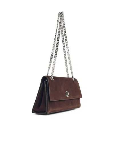 Tory Burch Medium 'kira' Crossbody Bag With Brown Suede Giretto Detail In Brown