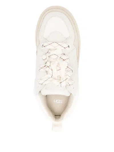 Ugg Lo Lowmel Mesh And Suede Sneakers Shoes In Neutral