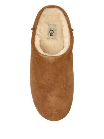 Ugg Slip-on Sandals With Smooth Suede Exterior In Brown
