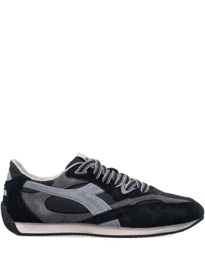 Diadora Heritage Equipe Revenge Used Sneakers In Suede With Vintage Effect In Black