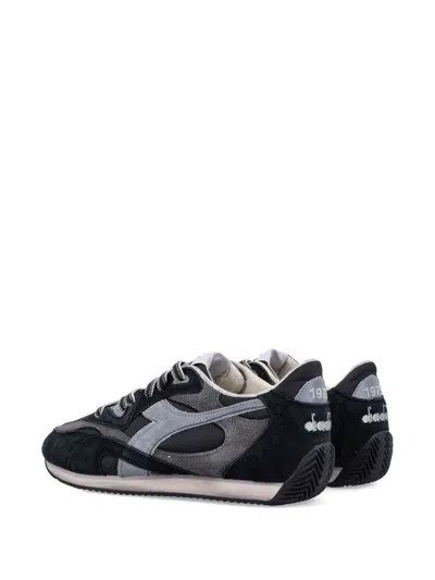 Diadora Heritage Equipe Revenge Used Sneakers In Suede With Vintage Effect In Black
