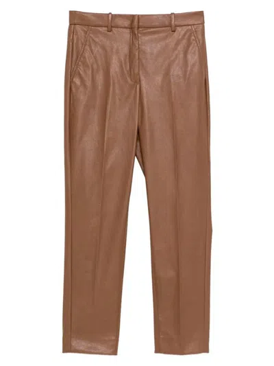 Incotex Coated Trousers With Pockets And Waistband In Brown