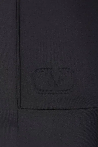Valentino Structured Technical Jersey Sweatshirt In Black