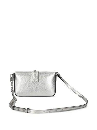 Pinko Embellished-buckle Cross Body Bag In Silver