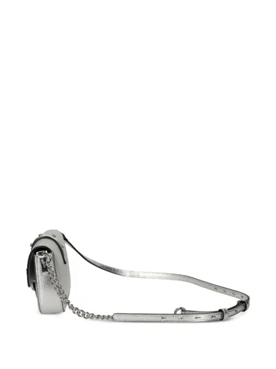 Pinko Embellished-buckle Cross Body Bag In Silver