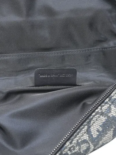 Pre-owned Dior 1998 Saddle Pouch Trotter Clutch Bag In Blue