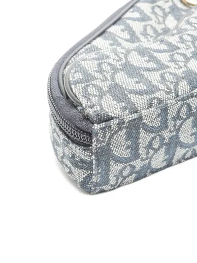 Pre-owned Dior 1998 Saddle Pouch Trotter Clutch Bag In Blue