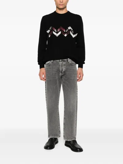 Amaranto Logo-patch Jeans In Gray