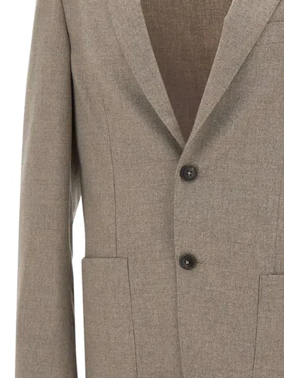 Corneliani Single-breasted Blazer In Brown