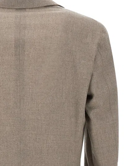 Corneliani Single-breasted Blazer In Brown