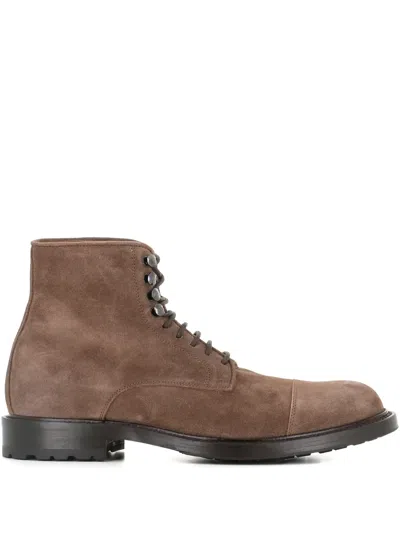 Tassinari Suede Lace-up Boots In Animal Print